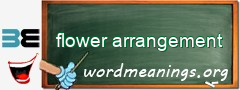 WordMeaning blackboard for flower arrangement